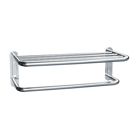 ASI 7311-20B Towel Shelf with Towel Bar, Surface Mounted, Bright Finish, 20"