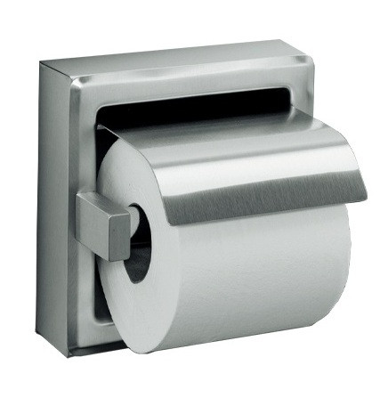 ASI 7402-HBSM Toilet Tissue Holder with Hood, Single, Surface Mounted, Bright Finish