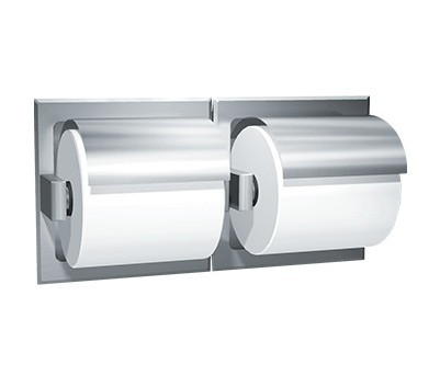 ASI 7402-HS Recessed Toilet Tissue Holder with Hood, Satin Finish