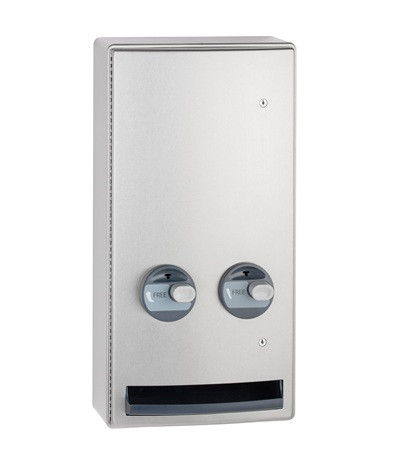 Bobrick B-47069C ConturaSeries Sanitary Napkin / Tampon Vendor, Surface-Mounted, Free No Coin Operation