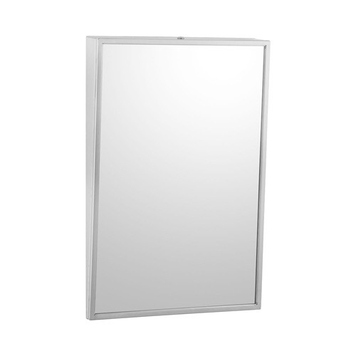 Bobrick B-293 1830 Welded Frame Fixed-Position Tilt Mirror, Satin Finish, 18 W x 30 H