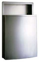Bobrick B43644 Satin Stainless Steel Recessed Waste Receptacle, ConturaSeries, 12.8 Gallons