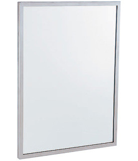 Gamco C-20 X 60 Channel Frame Restroom Mirror, Bright Anneal Stainless Steel, 20 W x 60 H