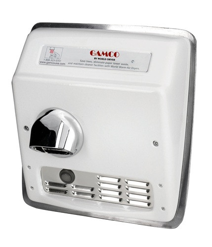 Gamco DR-5750 115V Automatic Recessed High Speed Hand Dryer, Cast Iron with Porcelain Finish