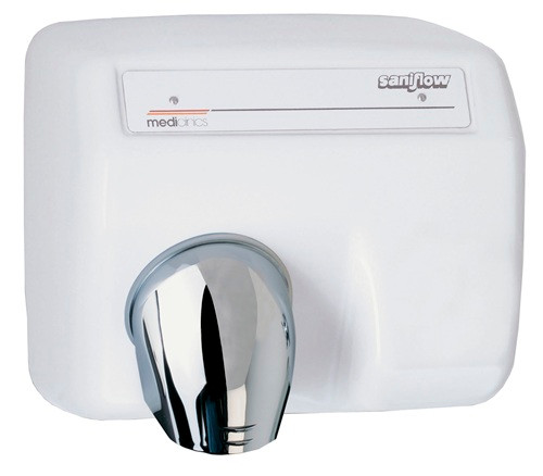 E85A SANIFLOW HAND DRYER, Automatic, Cast iron, White porcelain, 110-120V