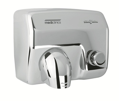 E88C SANIFLOW HAND DRYER, Push Button, Chrome plated cover, 110-120V