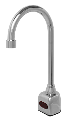 Hydrotek HB-6000C-LR Gooseneck Automatic Faucet, Deck Mount, Non-mixing, Battery Powered, Vandal Resistant, ADA Compliant