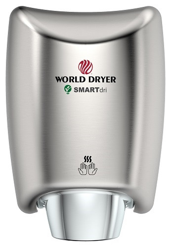 World Dryer K-973 K-973 SMARTdri Hand Dryer by World Dryer, Automatic, Brushed Stainless Steel, High Speed Hand Dryer, K-973P2 SMARTdri PLUS