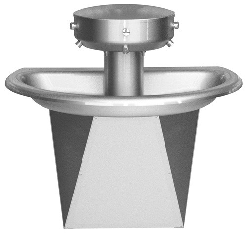 Bradley SN2023 Shallow Bowl Sentry Washfountain, 36" Semi-Circular, Wall-Mounted, Stainless Steel