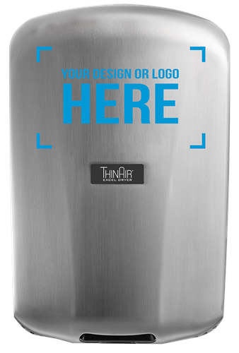 X-TA-SB-SI Excel Dryer TA-SB-SI ThinAir ADA Compliant Hand Dryer, Brushed Stainless Steel, Custom Cover