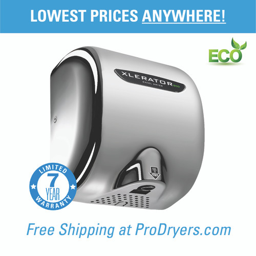  XL-C-ECO Excel Dryer XLERATOReco XL-C-ECO Hand Dryer, No Heat, Chrome Cover, Automatic Sensor, Surface Mounted, LEED Credits, GreenSpec Listed, Commercial Hand Dryer, 500 Watts