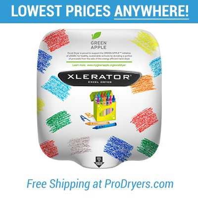  XL-GA Excel Dryer XL-GA Green Apple Xlerator Hand Dryer for Schools and Daycare Centers Exclusively found at ProDryers
