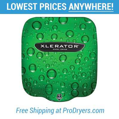Excel Dryer XL-GG XL-GG Excel Dryer XLERATOR Hand Dryer, Exclusive ProDryers Go Green Design, 110-120 Volt, LEED Credits, GreenSpec Listed, Warm Air, Fast 10 Second Dry