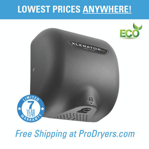  XL-GR-ECO Excel Dryer XLERATOReco XL-GR-ECO Hand Dryer, No Heat, Graphite Zinc Die-Cast Cover, Automatic Sensor, Surface Mounted, LEED Credits, GreenSpec Listed, Commercial Hand Dryer, 500 Watts