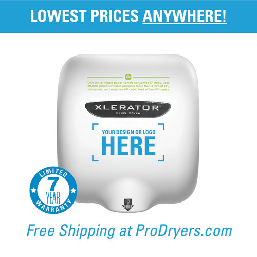  XL-SB-SI Excel Dryer XLERATOR Hand Dryer XL-SB-SI, Brushed Stainless Steel, Custom Cover XLERATOR Hand Dryer