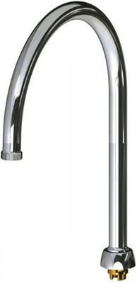 Chicago Faucets GN8ARSJKABCP Chicago Faucets Part: 8" Restricted Swing Gooseneck Spout, 13/16" - 24 UNS Male, 11-1/4" Faucet Height