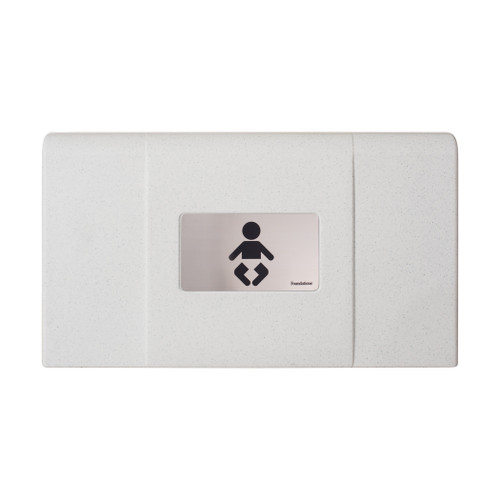 Foundations Ultra 200-EH-03 Baby Changing Station, Horizontal, EZ Mount Backer Plate, Stainless and White Granite