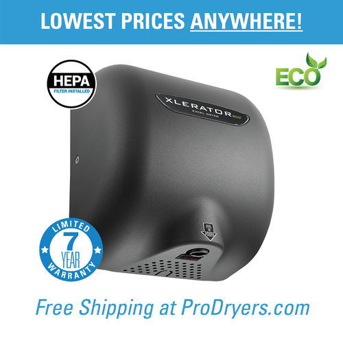  XL-GRH-ECO Excel Dryer XLERATOReco XL-GRH-ECO Hand Dryer, No Heat, HEPA Filter  Factory Installed