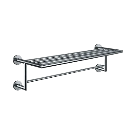 ASI 7383 Towel Shelf with Hanger Rod, Surface Mounted, Stainless Steel