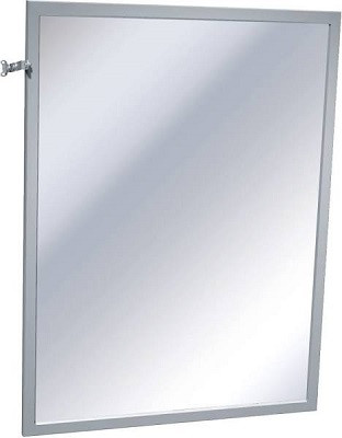 ASI 0600-T1830 Adjustable Tilt Inter-Lok Frame Plate Glass Mirror, Stainless Steel, 18 x 30 inch