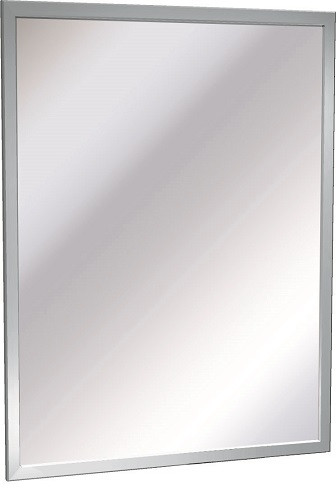 ASI 0600-C1830 Inter-Lok Angle Frame Mirror, Polished Stainless Steel Reflective Surface, 18" W x 30" H