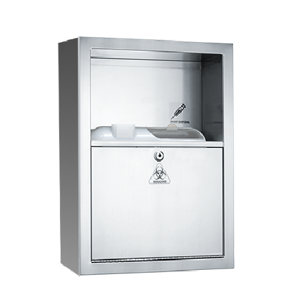ASI 0548-9 Traditional Stainless Steel Sharps Disposal Cabinet, Surface Mounted (Container Not Included)