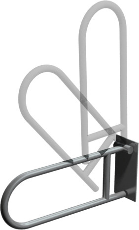 ASI 3414-25 Swing Up Grab Bar with Integral Toilet Paper Roll Holder
