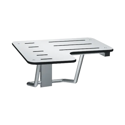 ASI 8206-R-28 Folding Shower Seat, Solid Phenolic, White, L Shaped, 28" wide, Right Hand, ADA