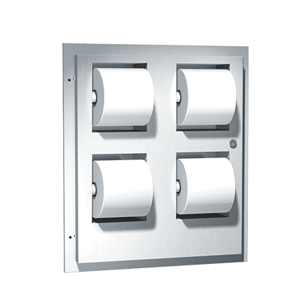 ASI 048234 Multi-Roll (4) Toilet Tissue Dispenser, Recessed