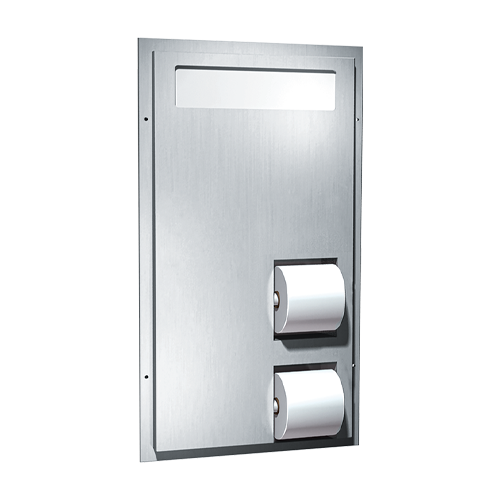 ASI 0484-HCR Toilet Seat Cover and Toilet Tissue Dispenser, Dual Access for Handicapped, Partition Mounted, Reverse