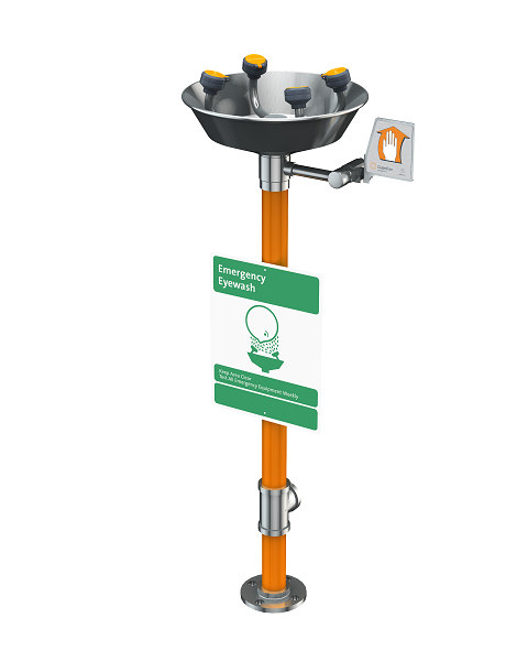 Guardian G1794 WideArea™ Eye/Face Wash, Pedestal Mounted, Stainless Steel