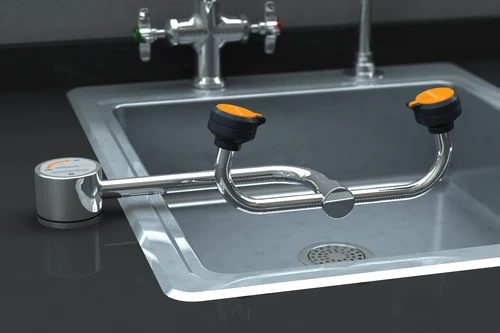 Guardian G1805LH Eyewash, Deck Mounted AutoFlow™ 90° Swivel, Left Hand Mounting