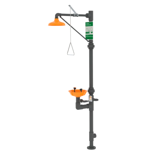 Guardian G1990 Safety Station with Eyewash, PVC Construction, Stainless Steel Valves