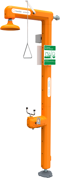 Guardian GFR3103 Heated Safety Station with Eyewash, Top Inlet, Class I, Division 2, Alarm Horn, Remote Sensing Capability