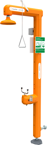 Guardian GFR3111 Heated Safety Station with Eyewash, Bottom Inlet, Class I, Division 2