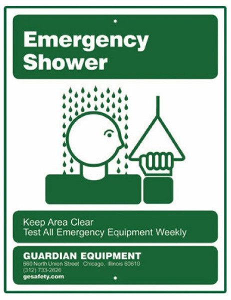 Guardian 250-009G Emergency Drench Shower Safety Sign