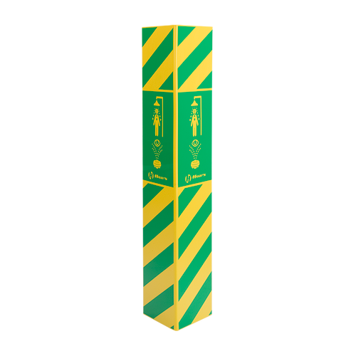 Haws 9020 Three Sided Safety Sign, Green and Yellow ABS Plastic