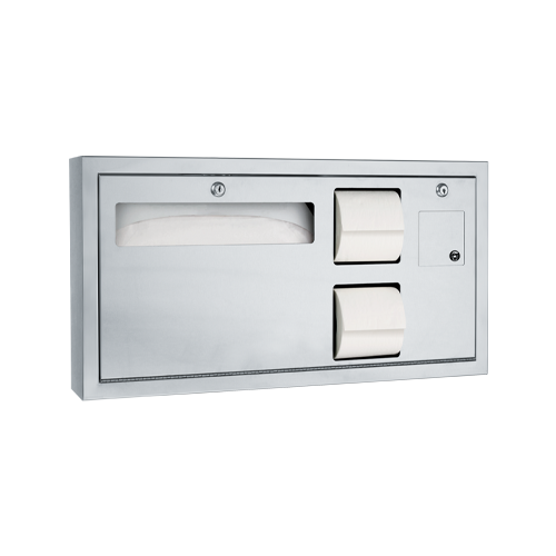 ASI 0487-R-9 Toilet Tissue and Seat Cover Dispenser with Waste Disposal, ADA Compliant, Surface Mounted