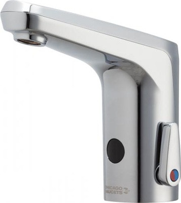 Chicago Faucets E80-A11E-66ABCPT E-Tronic Lavatory Sink Faucet with Touch Free Operation, LTPS, Dual Supply, 1.0 GPM