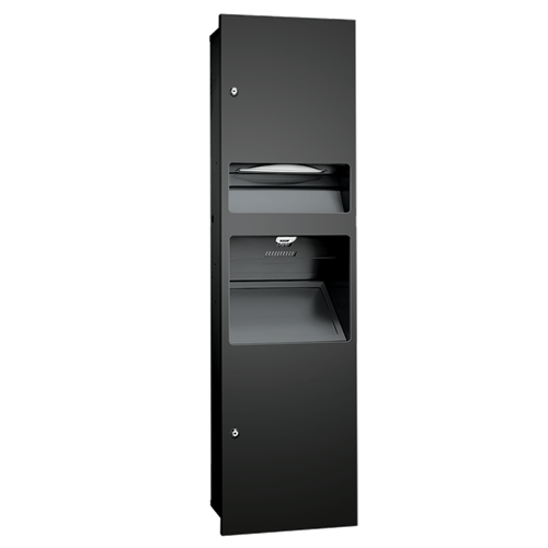 ASI 64672-41PC Simplicity in Matte Black, Cabinet Only for 3-in-1 Unit, 6.8 gallon, Recessed, Hand Dryer Not Included
