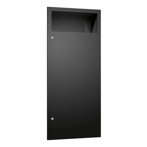 ASI 6474-41PC Simplicity Waste Receptacle, Recessed, 12 Gallon, Matte Black