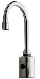 Chicago Faucets 116.113.AB.4T HyTronic Touch Free Programmable Gooseneck Faucet, Dual Supply, 0.35 GPM, Concealed Internal Temperature Control Mixer, AC Powered, Less Transformer