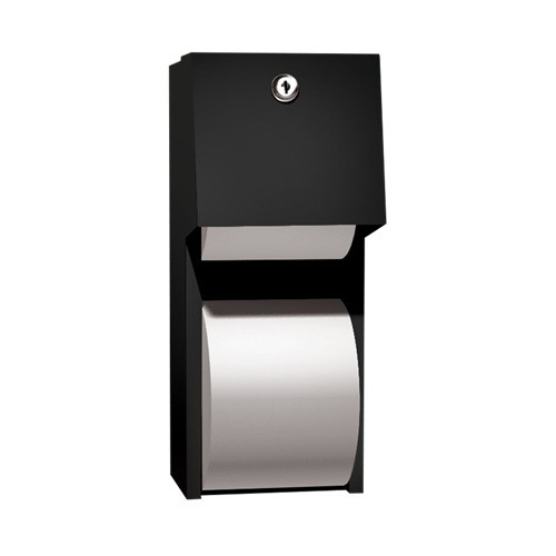 ASI 0030-41 Surface Mounted Dual Roll Toilet Tissue Dispenser, Matte Black