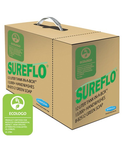 Bobrick B-82512 EcoLogo Green Foam Soap Cartridge for SureFlo B-830 Foam Soap Dispensing System, 12-L
