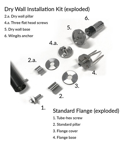 Bobrick B-9806-20 Dry Wall Installation Kit for B-9806 Grab Bars
