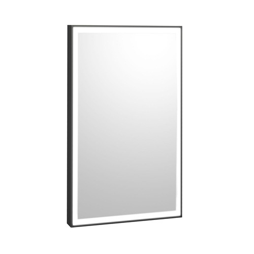 Bobrick B-167 2436.MBLK LED Backlit Mirror, Outer Etched, Matte Black Frame, 24 W x 36 H
