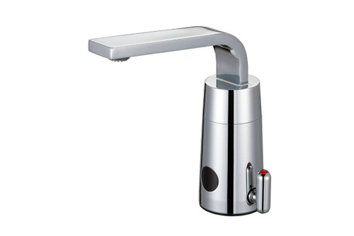 Hydrotek HE-2800EM-LR Lavatory Automatic Sensor Faucet, Hot/Cold Mixing and Manual On/Off, ADA Compliant, Battery Powered with Enduratek, Vandal Resistant