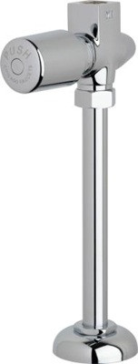 Chicago Faucets 733-765PSHCP Straight Urinal Valve with Riser, Metering Push Handle, MVP Metering Cartridge