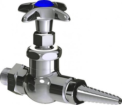 Chicago Faucets LGN1-A11C Needle Valve, Full Flow Laboratory Serrated Nozzle, 2-1/2" Cross Handle with 3-Pack Laboratory Index Buttons, AIR, GAS, VAC