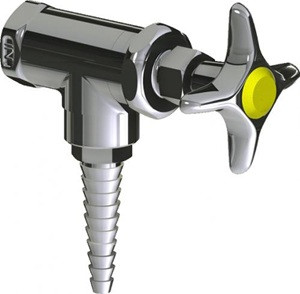 Chicago Faucets LGN3-A11B Needle Valve, Full Flow Laboratory Serrated Nozzle, 2-1/2" Cross Handle with VAC Index Button